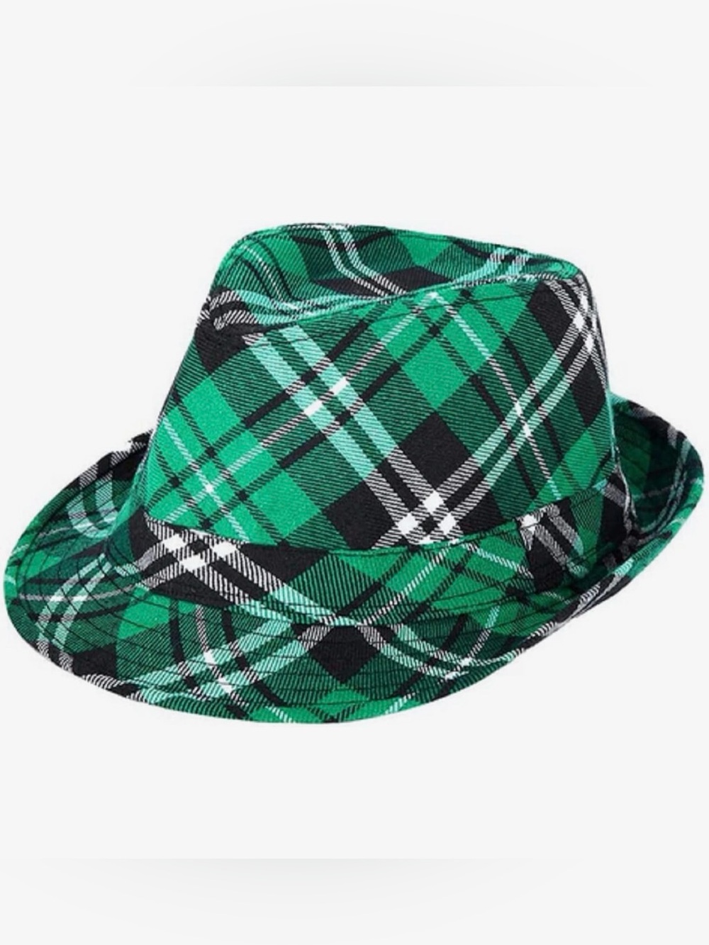 New Green Plaid Fedora Hat